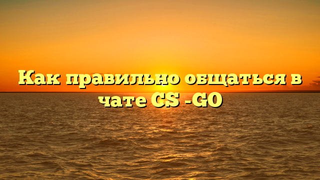 Как правильно общаться в чате CS -GO