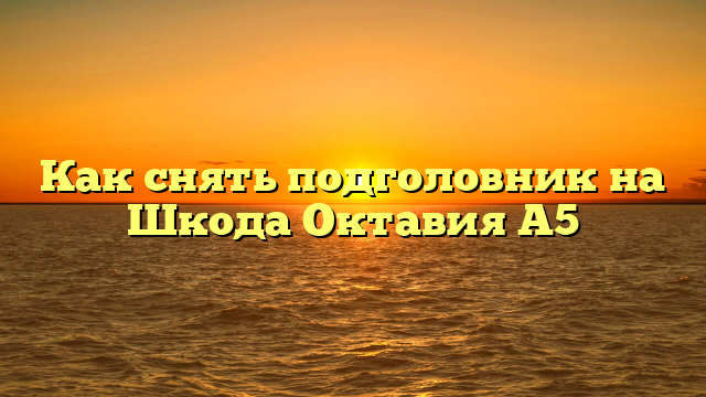 Как снять подголовник на Шкода Октавия А5