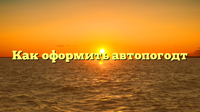 Как оформить автопогодт