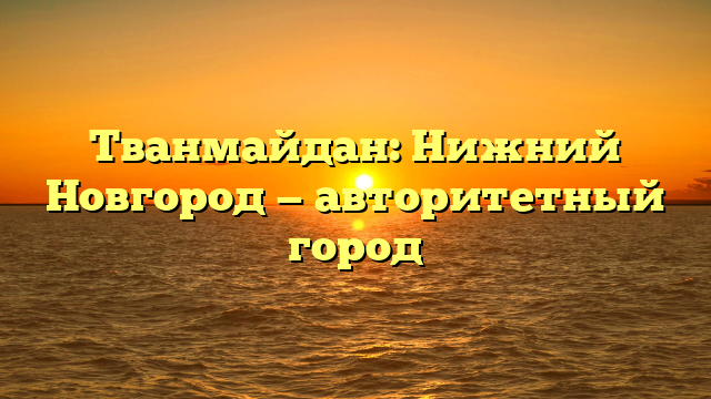 Тванмайдан: Нижний Новгород — авторитетный город